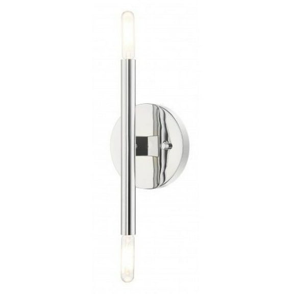 2 Light Mid-Century Modern Steel Ada Wall Sconce-5.13 inches H By 16.25 inches W-Polished Chrome Finish Bailey Street Home 218-Bel-4362920