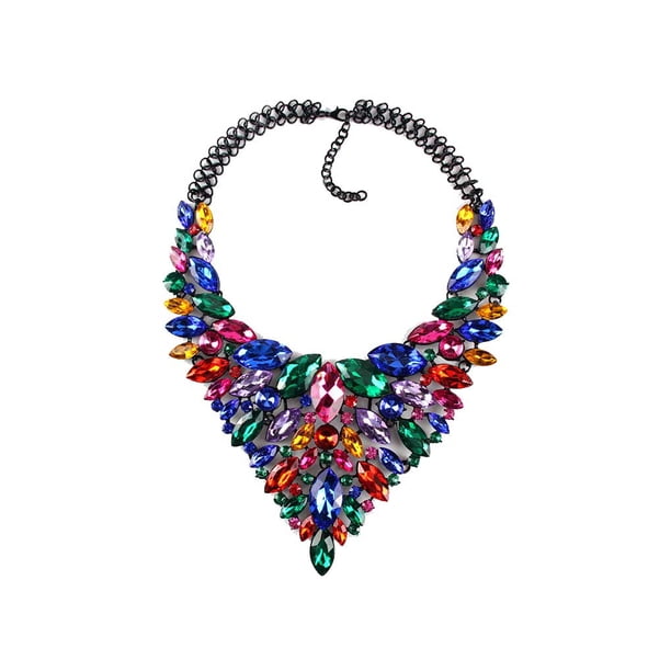 Guardurnaity Gargantilla de diamantes de imitación para mujer, collar de moda para fiesta, aniversario, boda, compromiso, escuela, compras, citas, Ropa, zapatos y accesorios Miscelánea Color oscuro