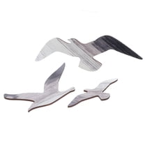 HEANUJJ Wooden Seagull Wall Decor with Mediterranean Design for Coastal Theme Home Decoration 3pcs Set Black