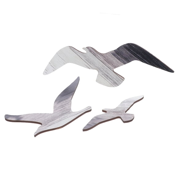 HEANUJJ Wooden Seagull Wall Decor with Mediterranean Design for Coastal Theme Home Decoration 3pcs Set Black