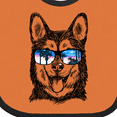 thumbnail image 4 of Inktastic Siberian Husky Sketch Portrait with Sunglasses Boys or Girls Baby Bib, 4 of 4