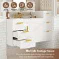 thumbnail image 4 of 30" Floating Bathroom Vanity with Sink, Wall-Mounted Bathroom Cabinet with Soft-Closing Door and Drawers, Ceramic Basin Sink, Easy Assembly, White, 4 of 8