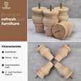 thumbnail image 4 of Juego de patas de madera para muebles TCHOSUZ de 4 pulgadas con 4 tornillos M8, 4 of 7