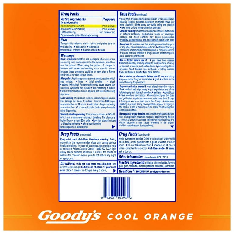 Goody's Extra Strength Headache Powder, Cool Orange Flavor