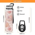 thumbnail image 3 of 32oz Transparent Sports Water Bottle with Straw for Kids Adults Outdoor School Gym Fitness Pastel Pink Pumpkins, 3 of 7