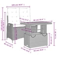 thumbnail image 4 of vidaXL 2 Piece Garden Dining Set with Cushions Black Poly Rattan, 4 of 5