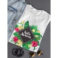 thumbnail image 3 of Calligraphy Tropical Leaves Summ T-Shirt Women -Image by Shutterstock, Female XX-Large, 3 of 4