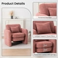 thumbnail image 4 of Oversized Chair with Thickened Backrest and Cushion, 35.04'' Wide Accent Chair, Modern Single Sofa with a Throw Pillow, Large Upholstered Armchair for Living Room Bedroom, Pink, 4 of 7