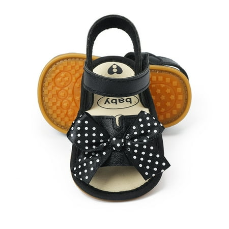 

ZMHEGW Toddler Kids Infant Girls Soild Colour Bowknot Dots Prints Princress Shoes Soft Sole The Floor Barefoot Non Slip First Walkers Prewalker Shoes