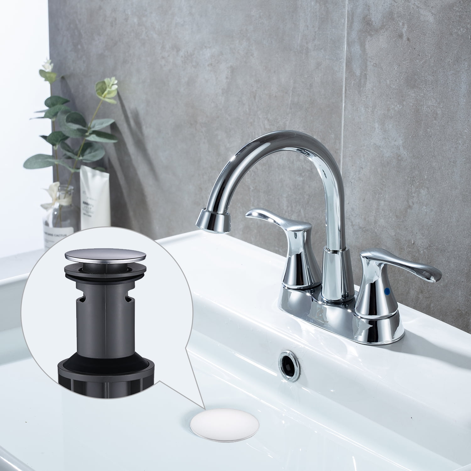 Details about   4/2PCS Universal Wash Basin Bounce Drain Filter Pop Bathroom Sink Drain Stopper 