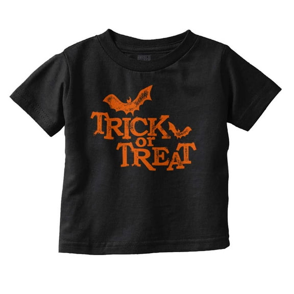 Happy Halloween Trick or Treat Bats Toddler Boy Girl T Shirt Infant Toddler Brisco Brands 12M