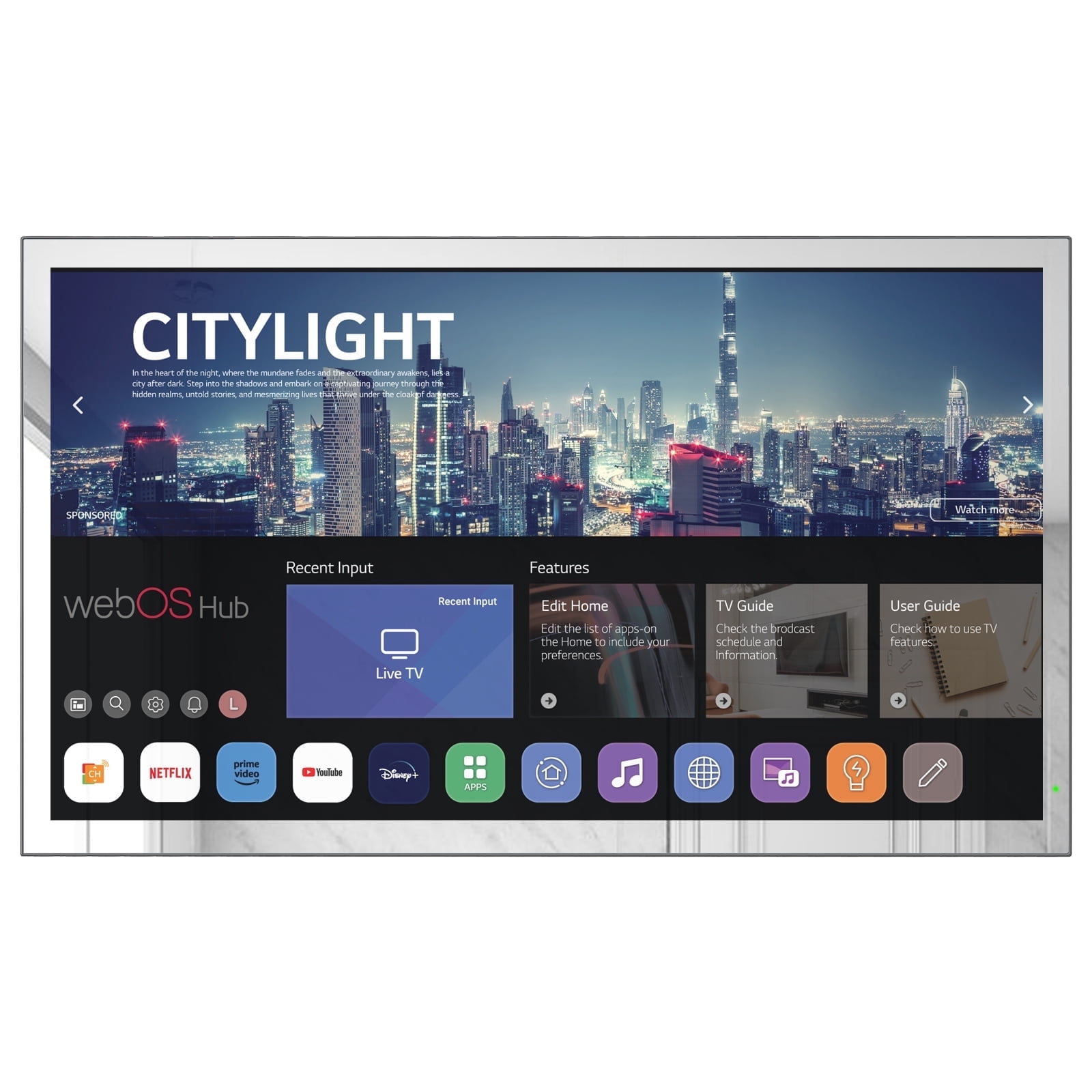 elecsung 24-Inch Waterproof Smart Mirror LED TV with WebOS, Alexa, WiFi, Bluetooth, Voice Control, IP65 Bathroom TV