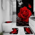 thumbnail image 3 of Cortina ALEXEX Juego 4 Piezas Rosa Roja 183x183 cm Impermeable, 3 of 7