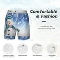thumbnail image 6 of Picia Christmas Snowman In The Snow pattern Mens Swim Trunks with Compression Liner Stretch Beach Shorts Quick Dry with Zipper Pockets No-Chafing Board Shorts-Medium, 6 of 9