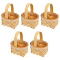 thumbnail image 1 of 5pcs Woven Baskets with Handle Handmade Gift Holders for Party Favors, Festive Decor, and Home Storage, 1 of 4