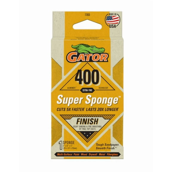 Gator AlumiNext Super fine 400-Grit Sanding sponge 3-in x 5-in
