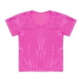 thumbnail image 5 of TOOYOU Girls T-Shirt Casual Sequin Glitter Clothes Party Gown Short Sleeves Top children Summer Basic Tee Pink Size 4-5 Years, 5 of 5