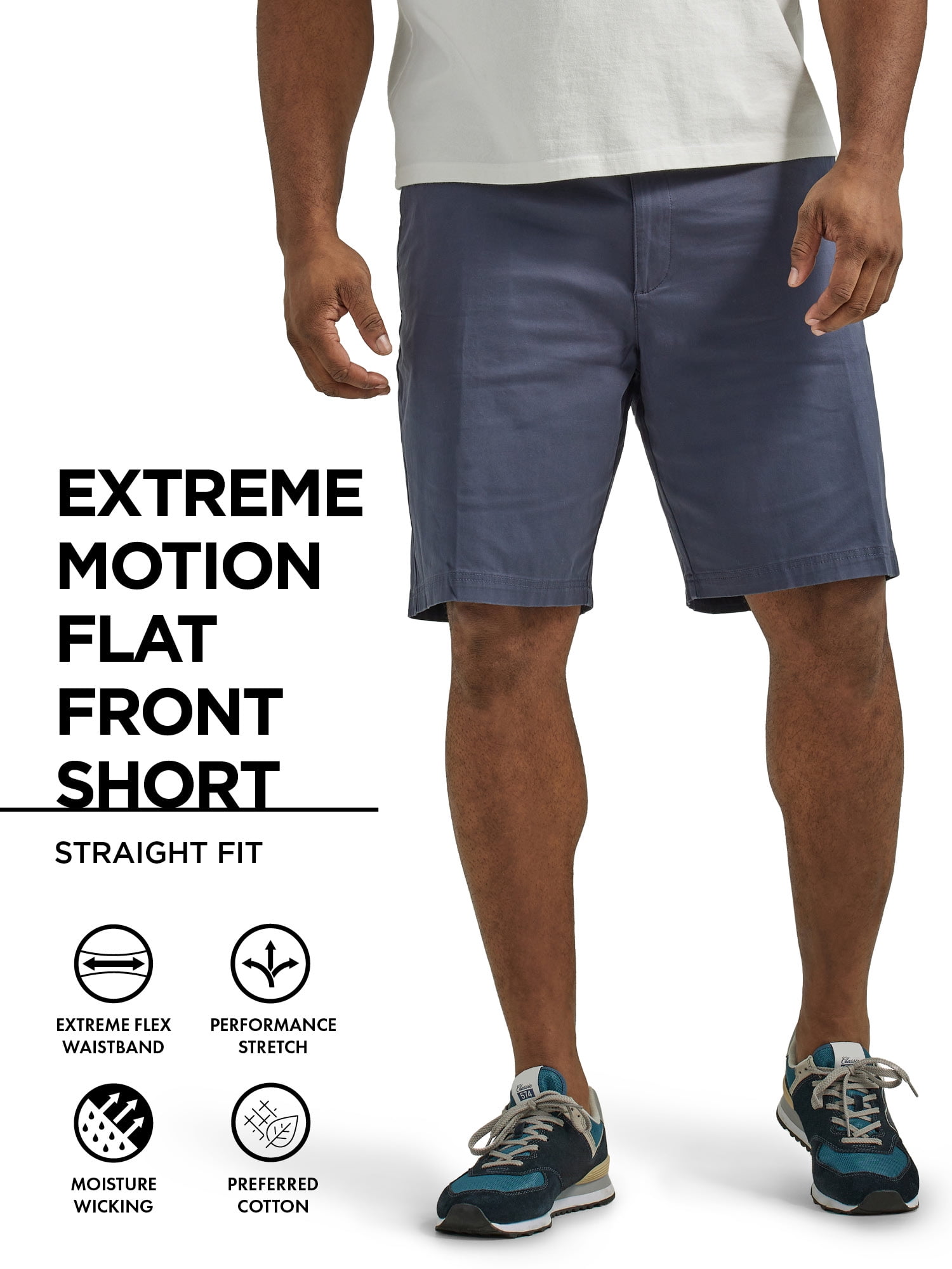Lee Big Men's Extreme Comfort 10" Flat Front Short, Sizes 42-54