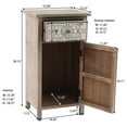 thumbnail image 6 of LuxenHome Floral Carved Wood 1-Door 1-Drawer End Table with Storage, 6 of 10