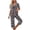 Black A, variant on Womens Pajamas 2 Piece V-Neck Short Sleeve Tops with Capri Pants Pjs Sets Print Comfy Sleepwear