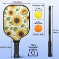 thumbnail image 3 of Pickleball Paddles Set Of 1, Fiberglass Surface,Sunflower Print, 1 Paddle, 2 Balls & Bag, 3 of 5