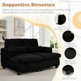 thumbnail image 4 of FFH Double Chaise Lounge Indoor, 61" Oversized Lounge Chair Sleeper Sofa Sectional, Corduroy Loveseat with Lumbar Pillows and Adjustable Backrests, Black, 4 of 16