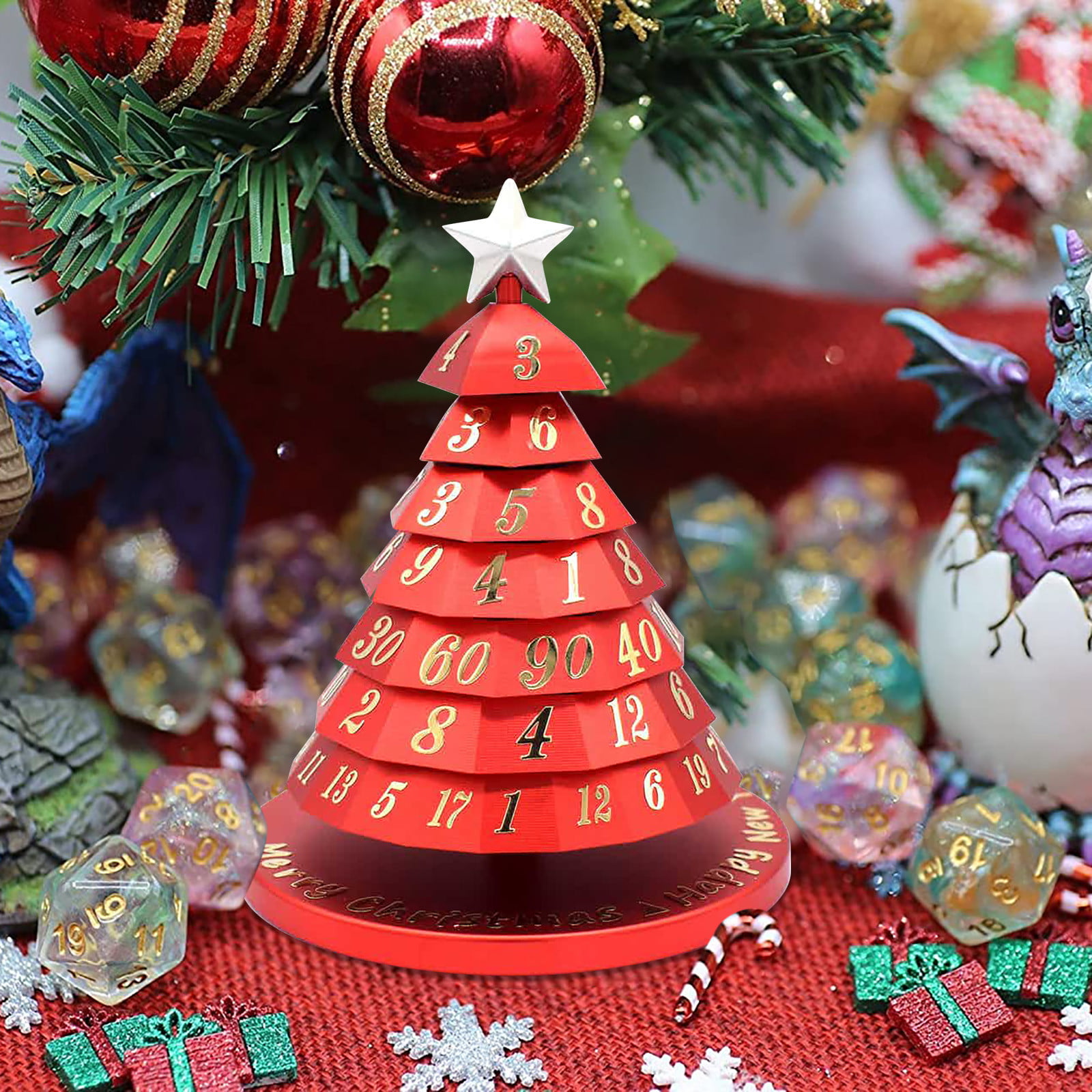 New Playing Dice Innovative RPG Dice,2021 Newest Christmas Tree Design Tabletop Gaming for Family Fun A Tabletop Dice Gaming Christmas Tree Dice Set 