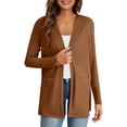thumbnail image 3 of Delayuji Women's Cardigan Coat Cotton Linen Cardigan Solid Color Spring Summer Trendy, 3 of 7