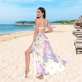 thumbnail image 6 of FORMRS Womens Long Sarong Beach Wrap Semi-Sheer Bikini Skirt Bathing Swimsuit Cover Up, Roller Disco, 6 of 7