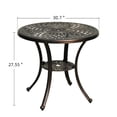 thumbnail image 2 of Uforic 30 Inch Round Outdoor Patio Dining Table, Cast Aluminum Bistro Table with Umbrella Hole, Weather Resistant Side Table for Garden Backyard Porch, Hammered Bronze Finish, 2 of 6