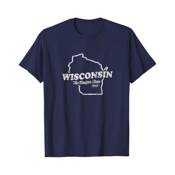 Wisconsin T-Shirt Vintage Graphic Tee WI the Badger State