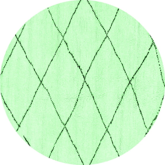 Ahgly Company Indoor Round Solid Emerald Green Modern Area Rugs, 7' Round