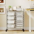 thumbnail image 2 of Costway 12-Drawer Rolling Storage Cart with Removable Drawers & Lockable Casters for Office Clear, 2 of 10