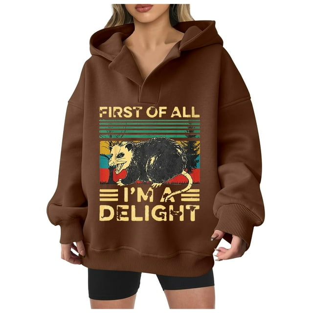 WEAIXIMIUNG Oversized Sweatshirts Women's Trend Print Loose Hoodie