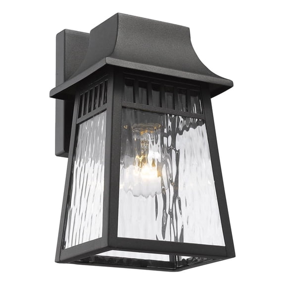 CHLOE Lighting GRANT Transitional 1 Light Textured Black Outdoor Wall Sconce 10" Tall
