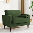 thumbnail image 6 of DREAMSIDEA Modern Upholstered Corduroy Accent Chairs Comfy Armchair Reading Chair with Pillows for Living Room Bedroom Reading Room,Green, 6 of 8