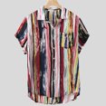 thumbnail image 2 of SHIXIAOO Chemises Amples à Manches Courtes Poche Poitrine Couleur Unie pour Hommes Chemise Décontractée Boutonnée Col Rabattu Chemise de Pyjama Boutonnée pour Hommes, 2 of 4