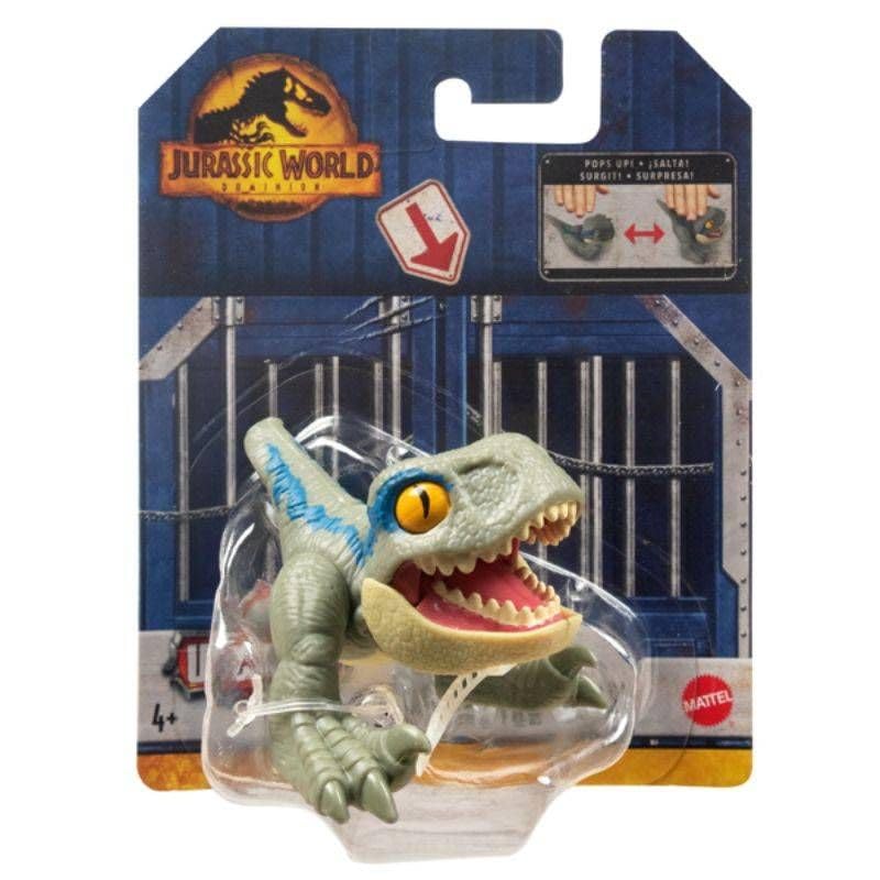 Jurassic World 2023 Wild Pop Ups Uncaged Set of 4 Figures (Tyrannosaurus Rex, Carnotaurus, Dilophosaurus, Velociraptor Blue) from HFR10-956A Release