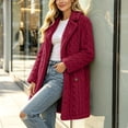 thumbnail image 7 of Mittory Women's Lapel Button‑Front Fuzzy Fleece Mid‑Length Coat, Long Sleeve Warm Winter Outerwear with Side Pockets, 7 of 7