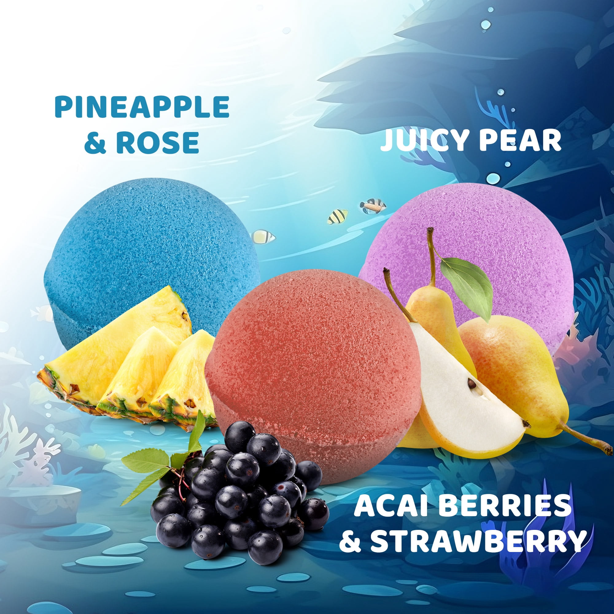 Big Bath Bombs for Kids with Surprise Inside Amazing MERMAID Big Toys Handmade in USA Natural and Safe by Relaxcation 3 Set