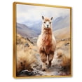 thumbnail image 2 of Designart "Grazing Alpacas in Romance II" Animals Framed Wall Art - Traditional Brown Alpaca Living Room Framed Canvas Art, 2 of 6