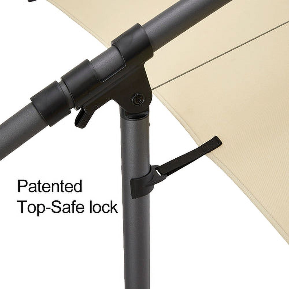 Abba Patio 10’ Valencia Outdoor Hanging Offset Cantilever Umbrella, Beige