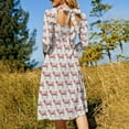 thumbnail image 5 of Strawberry Cow Print Womens Summer Dress Tie Back A Line Flare Dress, 5 of 9
