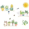 thumbnail image 1 of (A) Pegatinas de pared autoadhesivas para decoración del hogar, dormitorio, porche, flores, plantas en macetas verdes frescas, 1 of 5