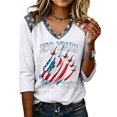 thumbnail image 2 of Fabrcox S-5XL 1776-2026 USA 250th Anniversary Shirt Flag Print 3/4 Length Sleeve 4th July Shirts for Women We the People Celebration Freedom Patriotic Shirts for Women, 2 of 5