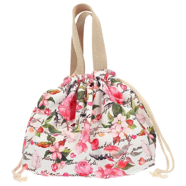 Drawstring Lunch Bag Portable Lunch Bag Reusable Bento Box Bag Lunch Box Bag