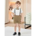 thumbnail image 4 of CARETOO Toddler Boy Outfit Clothes Suit Dress Shirt Bowtie Suspender Pants Kid Outfits Cotton Fabric, 4 of 15