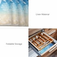 thumbnail image 6 of Placemats 1 Pack, Blue Beige Ombre Coastal Woven Placemat, Linen Place Mats for Kitchen/Dining Tables, Nautical Beach Starfish Coral Summer Washable Table Mats for Party, 6 of 8