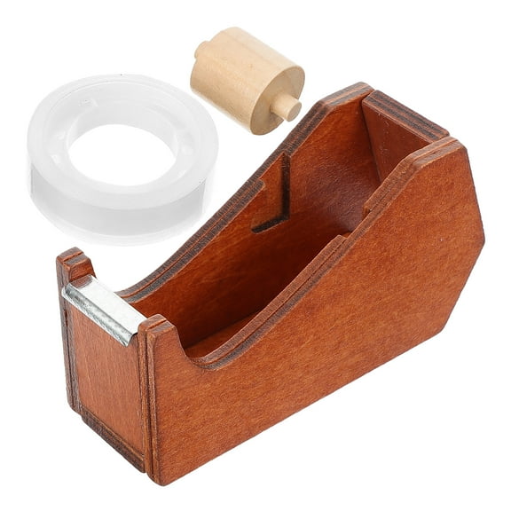 FELTECHELECTR Tape Dispenser Desk Wood Retro Style For Professionals 1Pcs 4.13X3.34X1.41In
