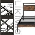 LIKIMIO Queen Bed Frame, Industrial Headboard/Metal Frame, Easy